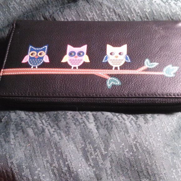 Owl Design Black Wallet - Picture 4 of 14